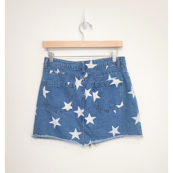 Altard State Skirt Womens Size M Star Print Denim Mini Zip Up Cut Off Cowgirl - Picture 6 of 11